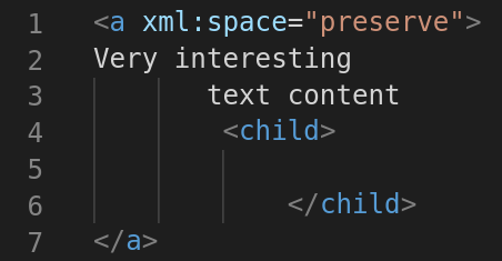 Preserve space support in XML.